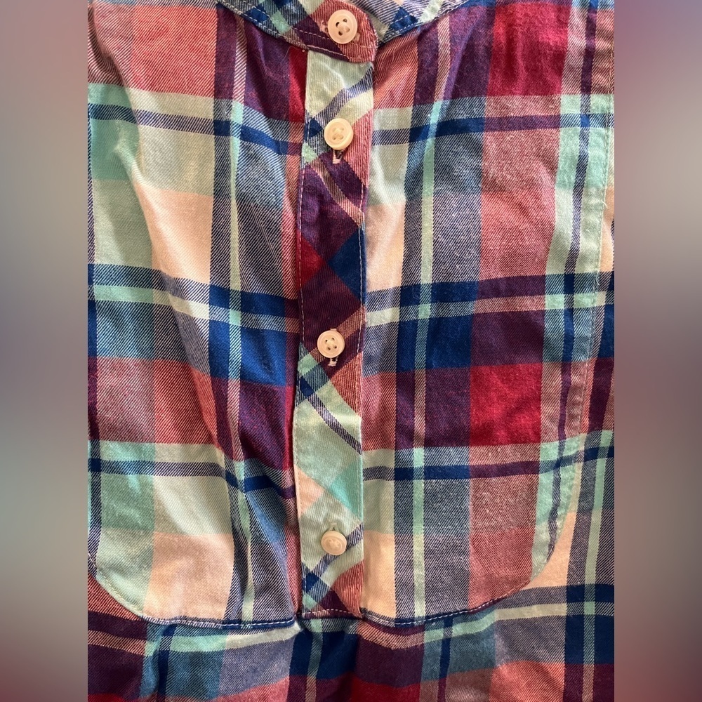 J. Crew crewcuts plaid flannel tunic shirt size 8 - Picture 2 of 7